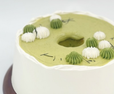 Matcha Custard Creme with Mochi Chiffon Cake