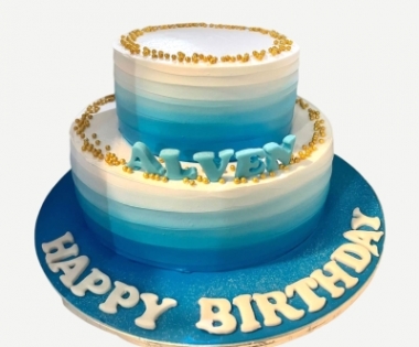 Teal Watercolor Cake | Cake decorating designs, Watercolor cake, Cake